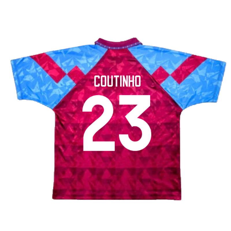 Aston Villa 1990-92 Home Shirt (Good) (Coutinho 23) – Classic