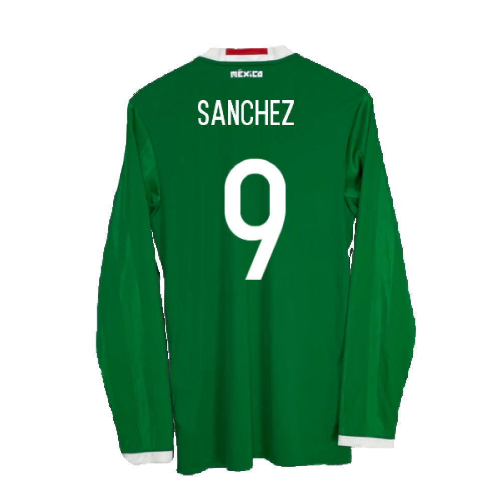 Mexico 2016-2017 Long Sleeve Home Shirt (XL) (Excellent) (Sanchez 9)_1