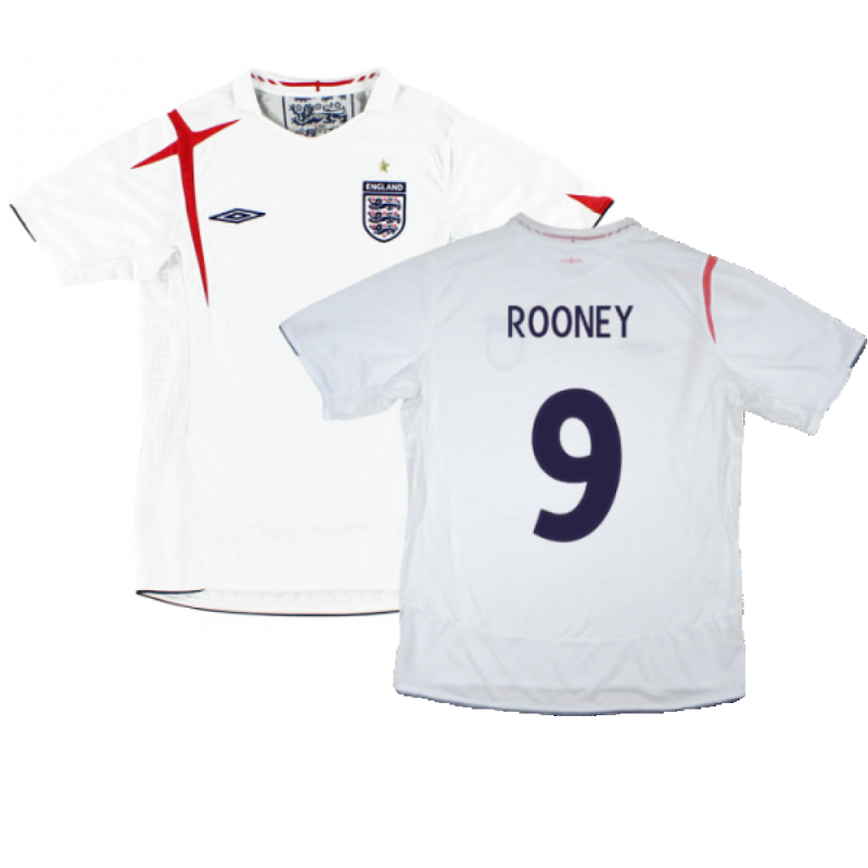 England 2006-08 Home Shirt (XL) (Excellent) (ROONEY 9) – Classic