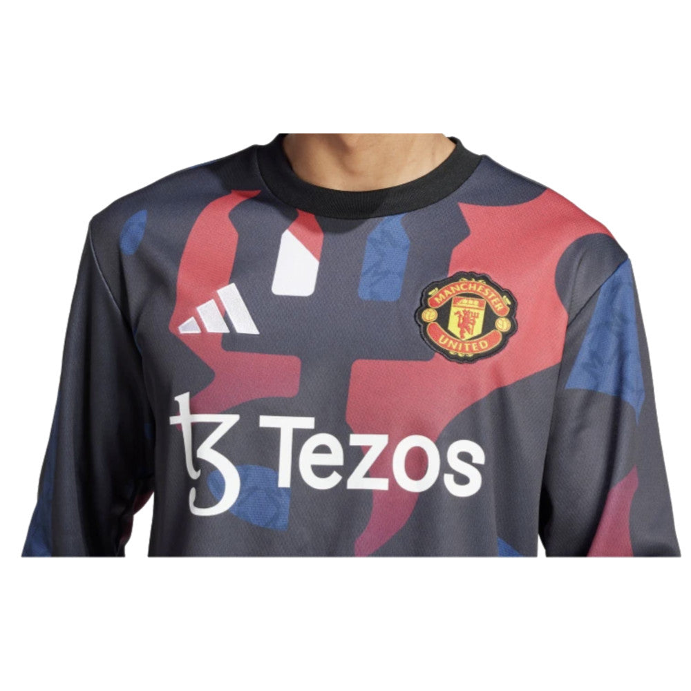 2024-2025 Man Utd Pre-Match Warm Up Top (Black)_1