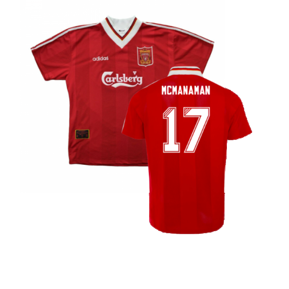 リバプール1995/96マクナマナンホームサッカーユニフォームfootball Liverpool 1995-96 Home Shirt (L) (Excellent) (McManaman 17