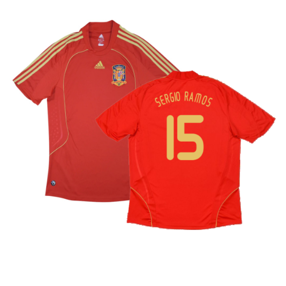 Spain 2008-2009 Home Shirt (M) (Excellent) (Sergio Ramos 15