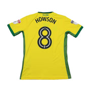 2016/17 Norwich City Howson #8 *Match Issue* Home Shirt (M) Errea