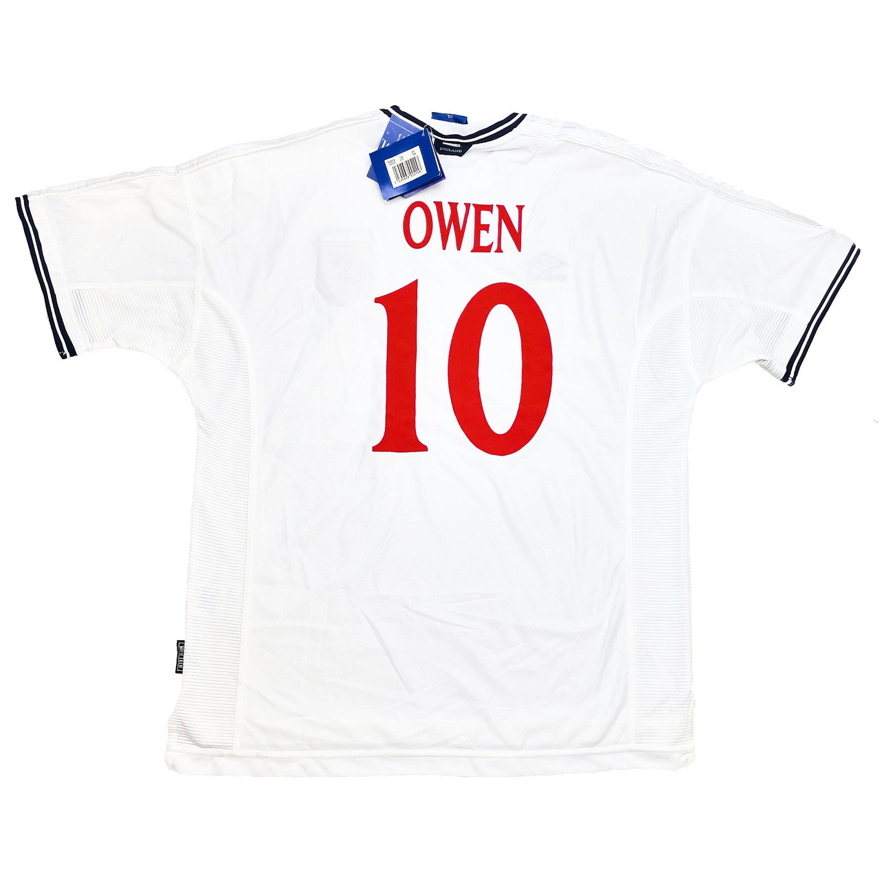 CULT KITS - 1999/01 ENGLAND OWEN #10 *SIGNED* BNWT HOME SHIRT (XXL) UMBRO