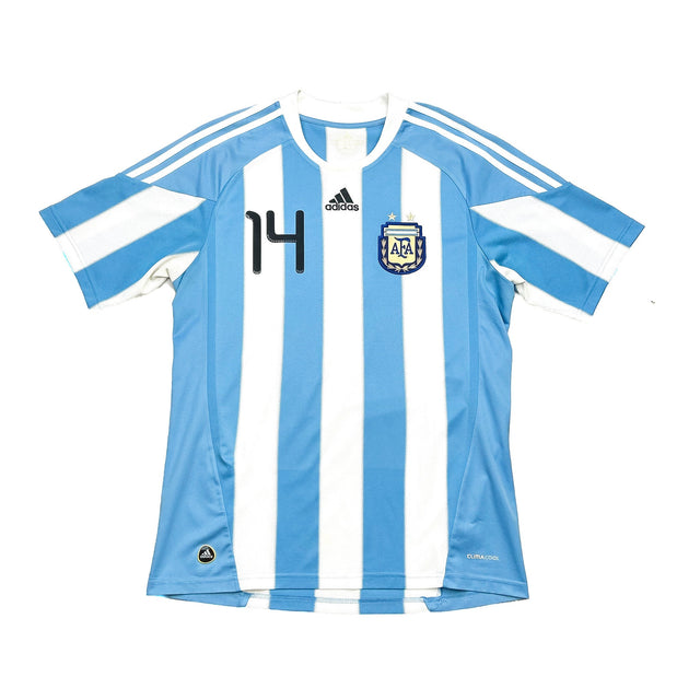 2010/11 ARGENTINA MASCHERANO #14 HOME SHIRT (M) ADIDAS