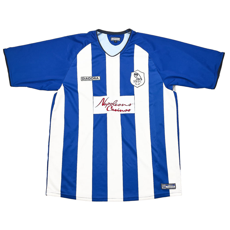 2003/05 SHEFFIELD WEDNESDAY SIBON #9 HOME SHIRT (XL) DIADORA