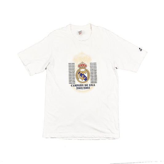 2002/03 REAL MADRID '29 CHAMPIONS' T-SHIRT (S) ADIDAS