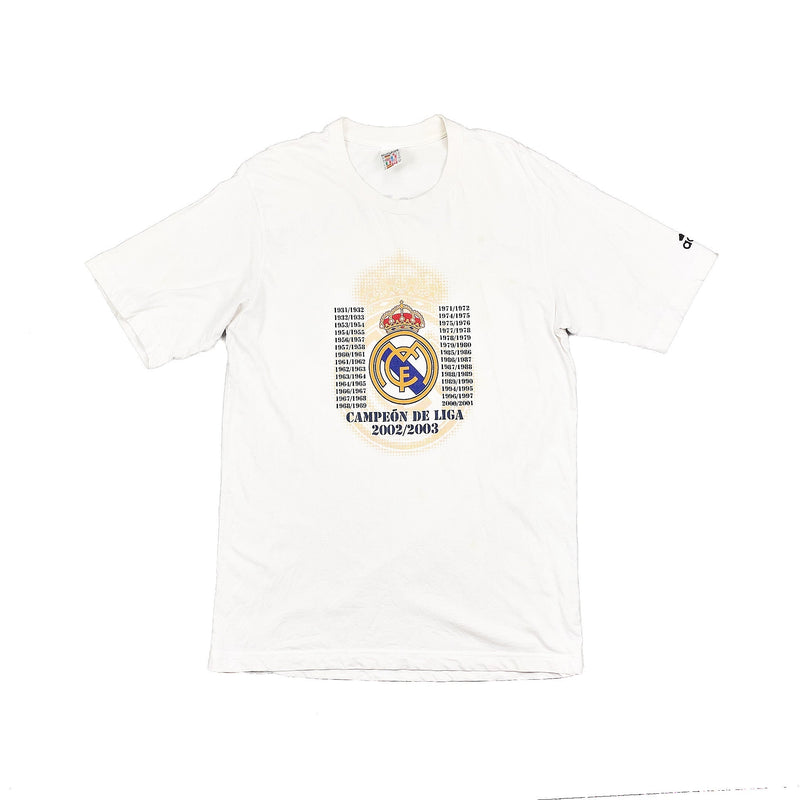 2002/03 REAL MADRID '29 CHAMPIONS' T-SHIRT (S) ADIDAS
