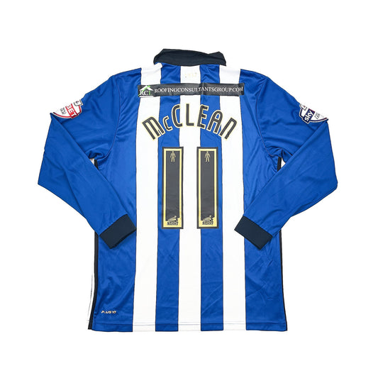 2014/15 WIGAN MCLEAN #11 *MATCH ISSUE* L/S HOME SHIRT (M) MI-FIT