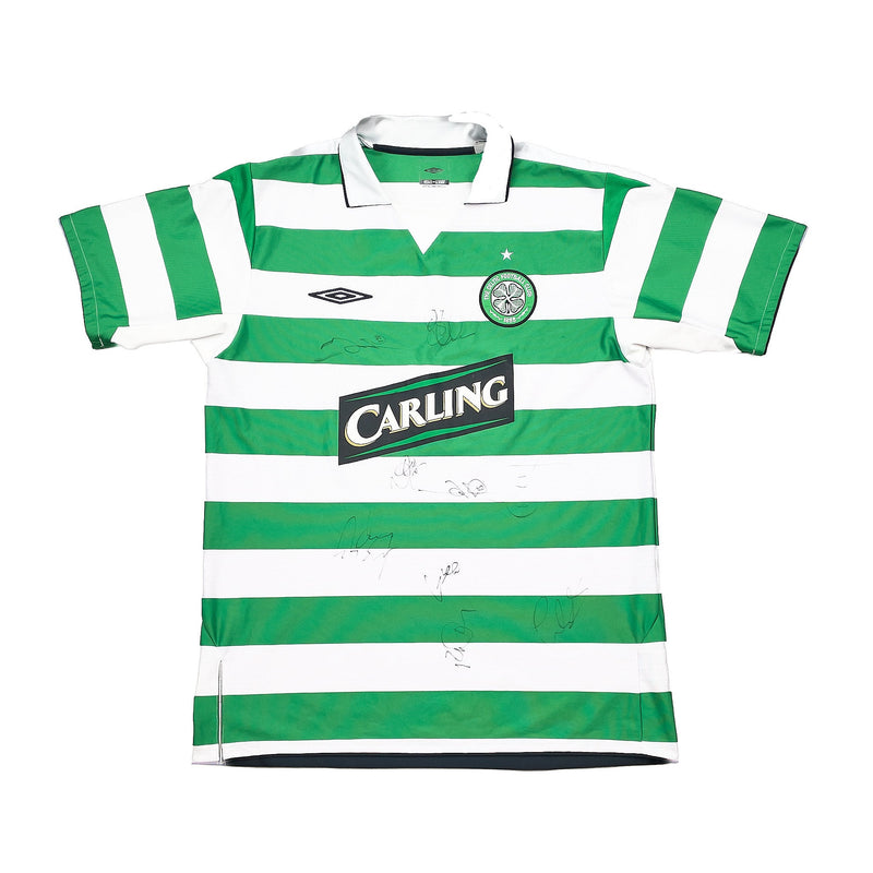 2004/05 CELTIC JUNINHO #7 *SQUAD SIGNED* HOME SHIRT (L) UMBRO, Cult Kits