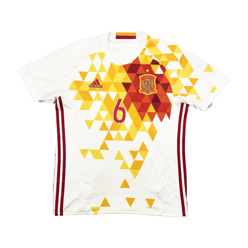 2015/16 SPAIN A.INIESTA #6 AWAY SHIRT (M) ADIDAS