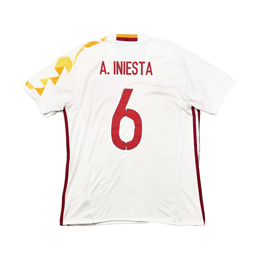 2015/16 SPAIN A.INIESTA #6 AWAY SHIRT (M) ADIDAS