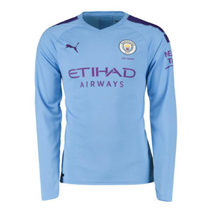 2019-2020 Manchester City Puma Home Long Sleeve Shirt_0
