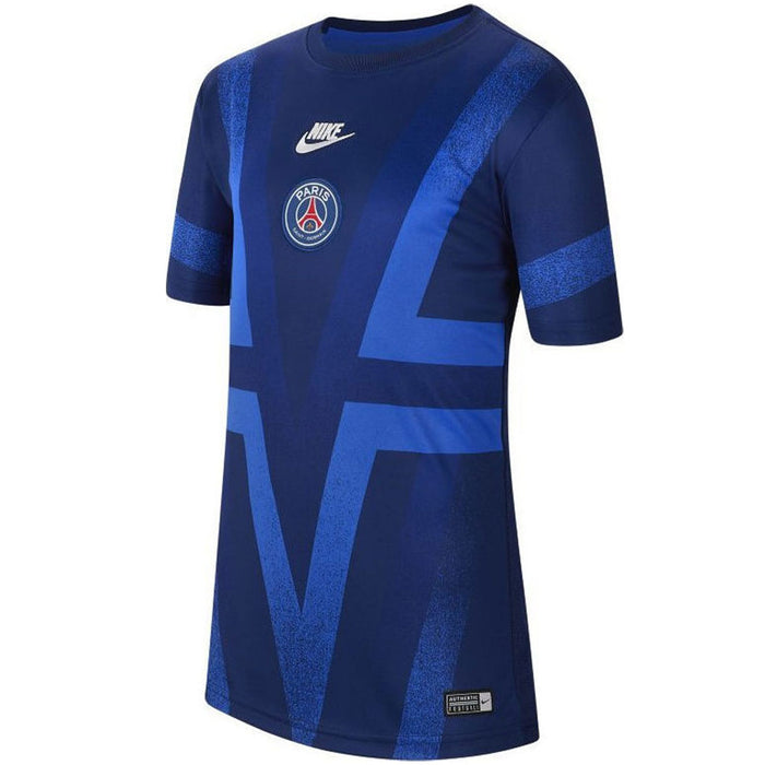 2019 2020 PSG Nike Pre Match Training Shirt Blue Kids Classic Football Kit