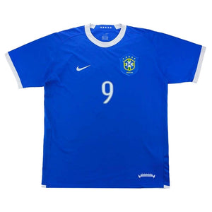 Brazil 2008-10 Away Shirt (Ronaldo #9) ((Excellent) S)_1