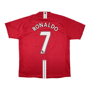 Manchester United 2007-2009 Home Shirt (Ronaldo 7) ((Very Good) XL)_0