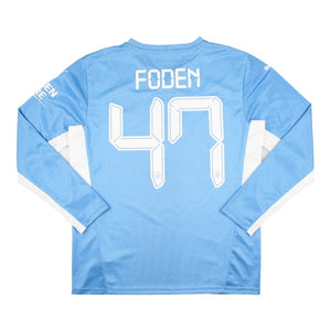 Manchester City 2021-22 Home Long Sleeve Shirt (Foden #47) ((Mint) L)_0