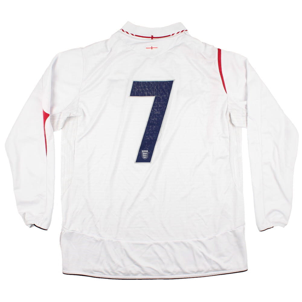 England 2005-07 Long Sleeve Home Shirt (XL) #7 (Very Good) – Classic ...