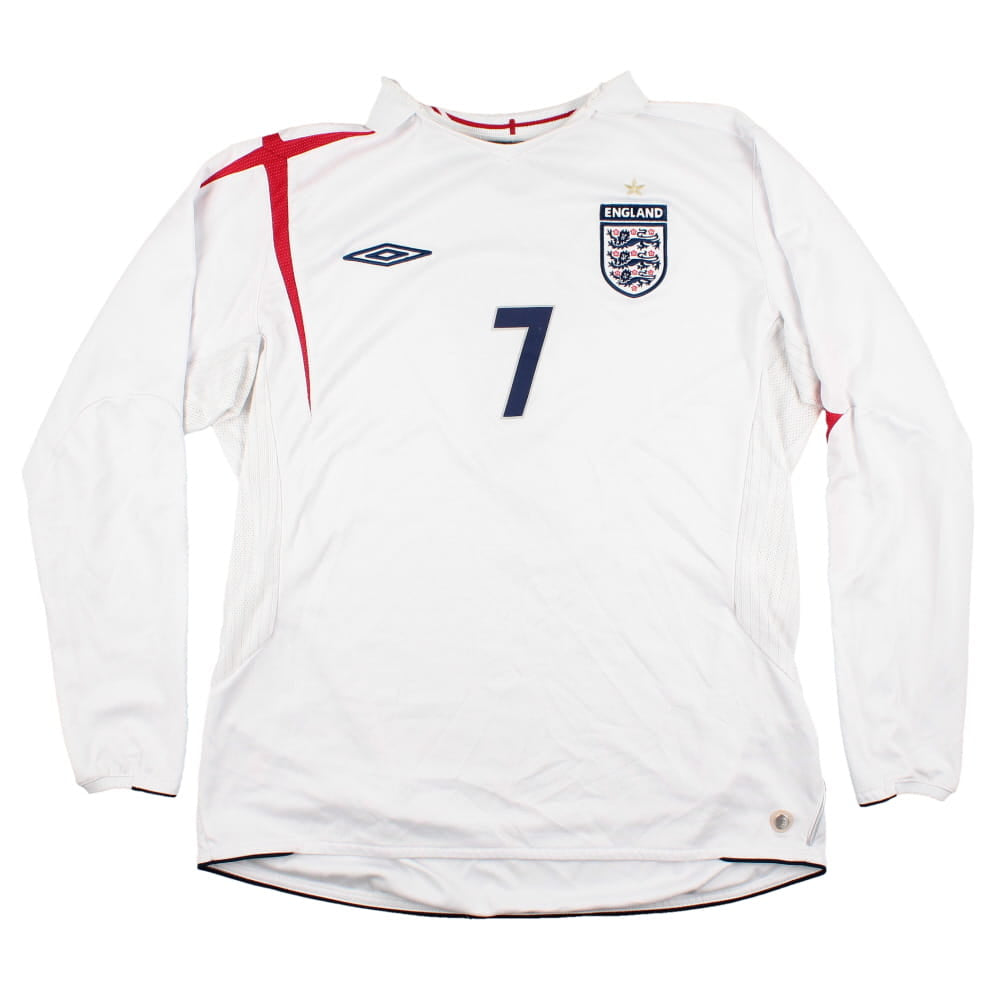 England 2005-07 Long Sleeve Home Shirt (XL) #7 (Very Good)_1