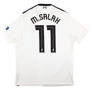 Liverpool 2017-18 Away Shirt (CL Patches) (L) Salah #11 (Very Good)_0