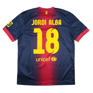 Barcelona 2012-13 Home Shirt (L) Jordi Alba #18 (Excellent)_0