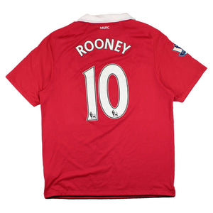 Manchester United 2010-11 Home Shirt (L) Rooney #10 (Good)_0