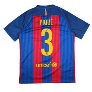 Barcelona 2016-17 Home Shirt (M) Pique #3 (Excellent)_0