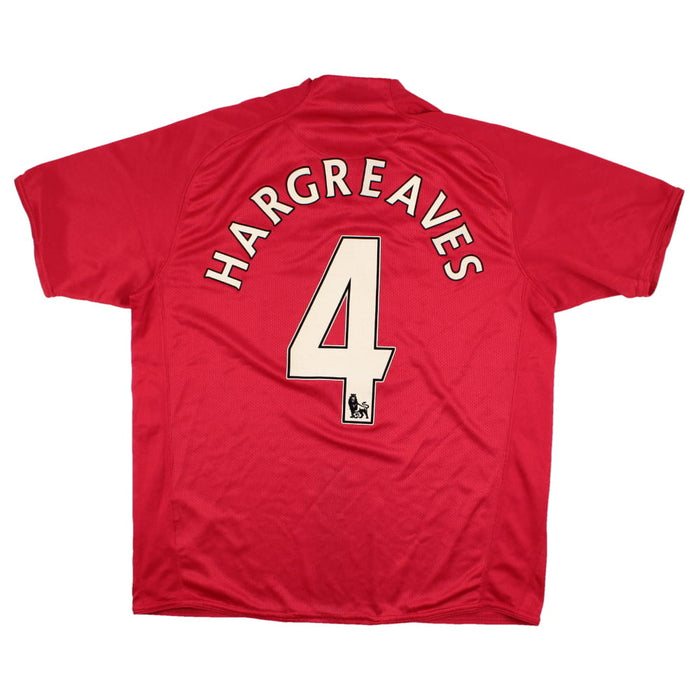 Manchester United 2007-09 Home Shirt (L) Hargreaves #4 (Excellent)