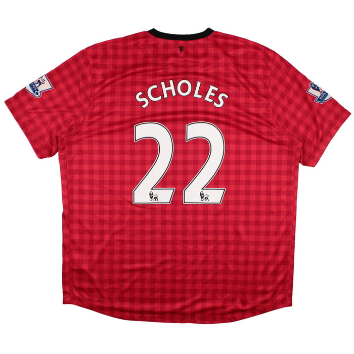 Manchester United 2012-13 Home Shirt (2XL) Scholes #22 (Good)