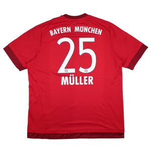 Bayern Munich 2015-16 Home Shirt (XL) Muller #25 (Mint)_0