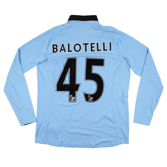 Manchester City 2012-13 Long Sleeve Home Shirt (Balotelli #45) (L) (Excellent)_0
