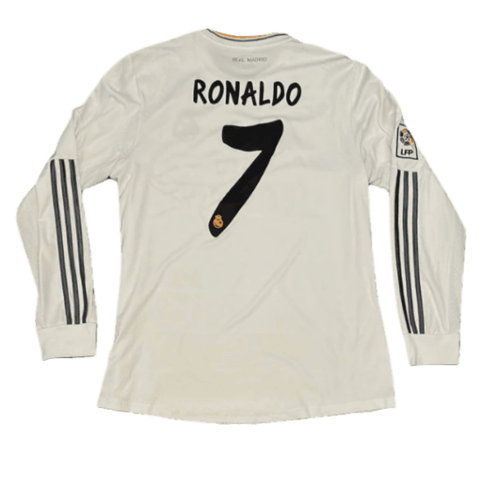 Real Madrid 2013-14 Home Long Sleeve Shirt (S) Ronaldo #7 (Fair