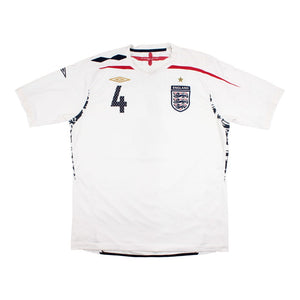 England 2007-09 Home Shirt (Gerrard #4) (M) (Excellent)_1