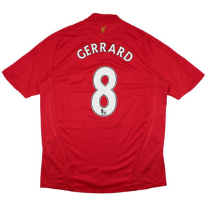 Liverpool 2008-10 Home Shirt (Gerrard #8) (2XL) (Good)_0