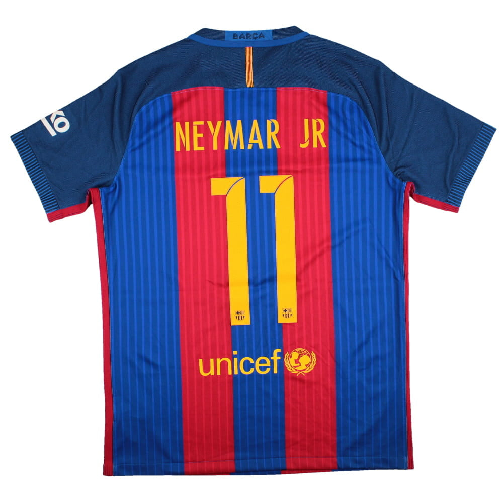 Barcelona 2016-17 Home Shirt (Sponsorless) (L) Neymar #11 (Mint)_0