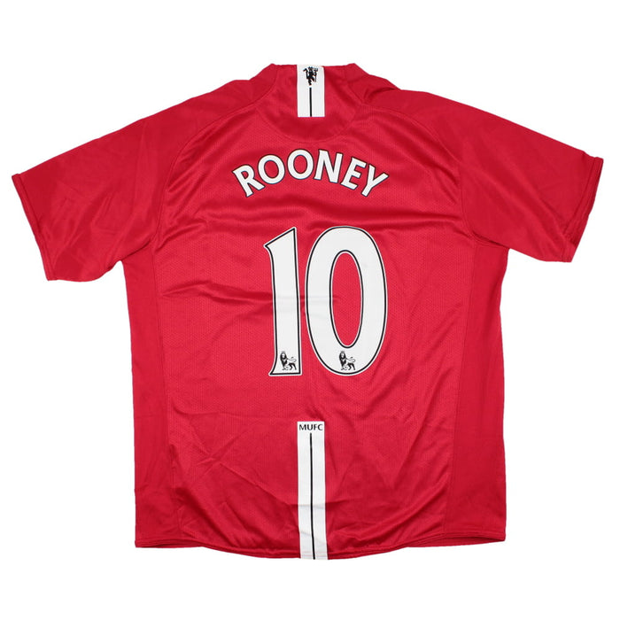 Manchester United 2007-09 Home Shirt (L) Rooney #10 (Very Good)