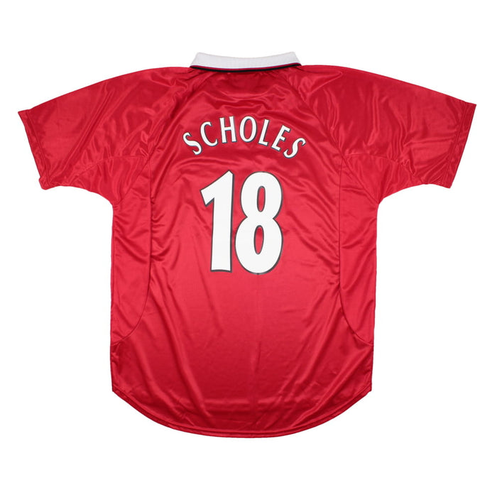 Manchester United 1997-99 European Home Shirt (XL) (Scholes #18) (Excellent)