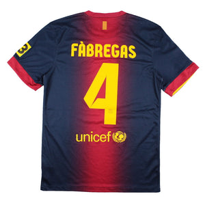 Barcelona 2012-13 Home Shirt (S) Fabregas #4 (Excellent)_0