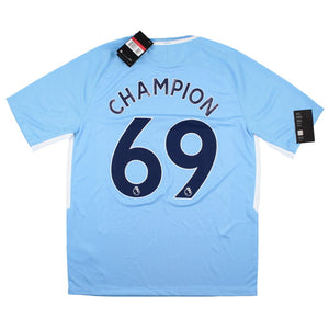 Manchester City 2017-18 Home Shirt (L) (FA Cup) Champion #69 (Excellent)_0