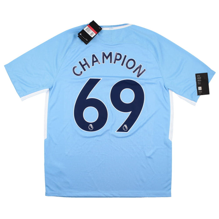 Manchester City 2017-18 Home Shirt (L) (FA Cup) Champion #69 (Excellent)