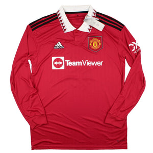 Manchester United 2022-23 Home Long Sleeve Shirt (Casemiro #8) (L) (Excellent)_1