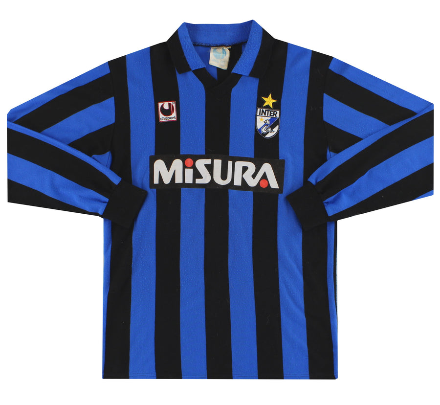 1988-89 Inter Milan Uhlsport Home Shirt L/S