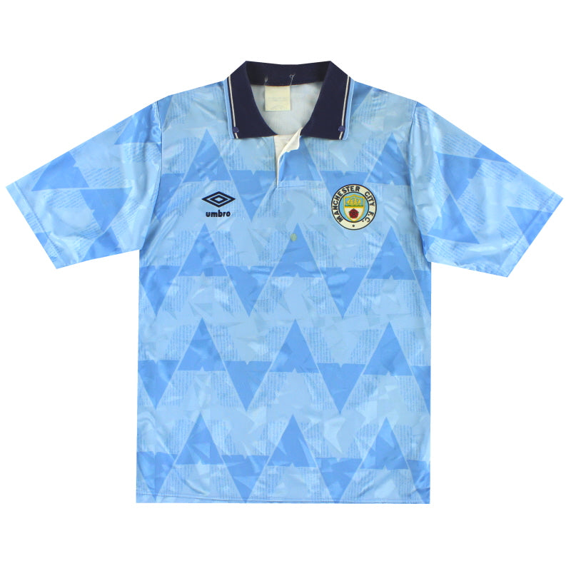 1989-91 Manchester City Umbro Home Shirt L