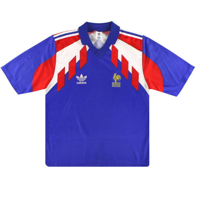 1990-92 France adidas Home Shirt *Mint* L