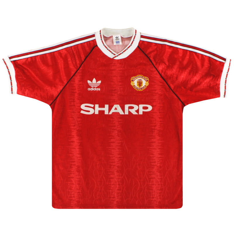 1990-92 Manchester United adidas Home Shirt L