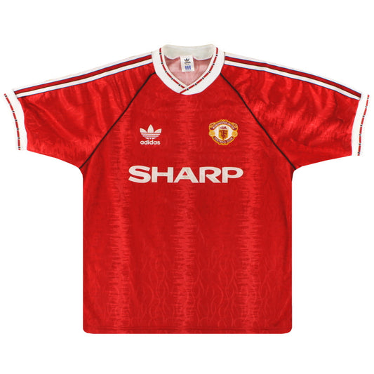 1990-92 Manchester United adidas Home Shirt M