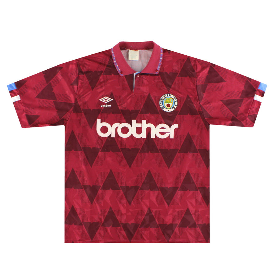 1990-92 Manchester City Umbro Away Shirt L