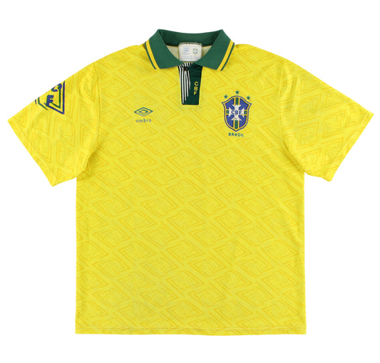 1991-93 Brazil Umbro Home Shirt L