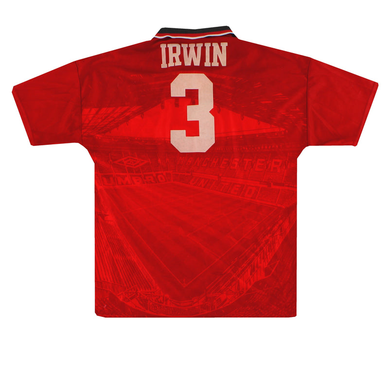 1994-96 Manchester United Umbro Home Shirt Irwin #3 L