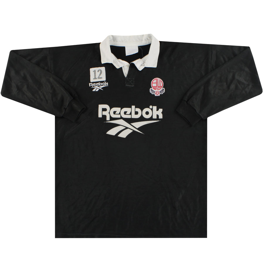 1995-97 Bolton Reebok Player Issue Polo Shirt L/S #12 XL